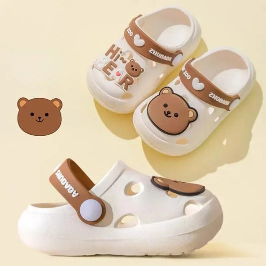 Cartoon Home Slippers Kids Fashion Cute Soft Soled Non-slip Sandals Summer New Design Shoes Baby Unisex PVC Round Head Slippers