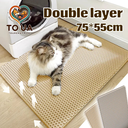 TOUA Choice Double Layer EVA Cat Litter Pad Bed Cats Large 75cm Waterproof Sand Basin Filter Kitten Dog Pet Products Accessories